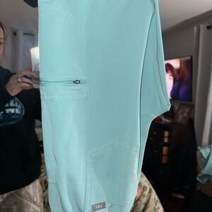 Seafoam Scrub Zamora joggers with Zip Pocket